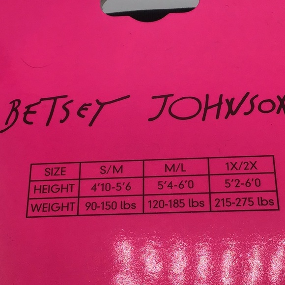 2 pk Betsey Johnson Fleece Lined Footless Tights - Picture 6 of 6